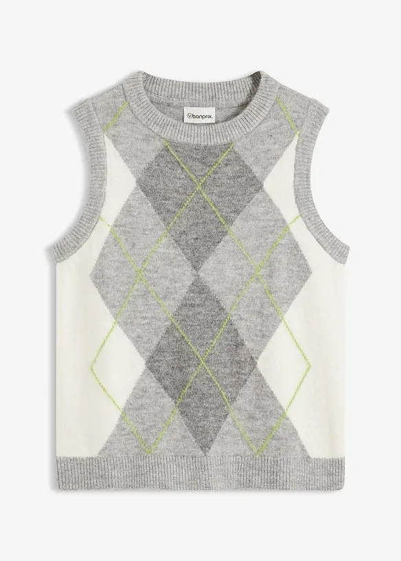 Pullunder in grau von vorne - bonprix