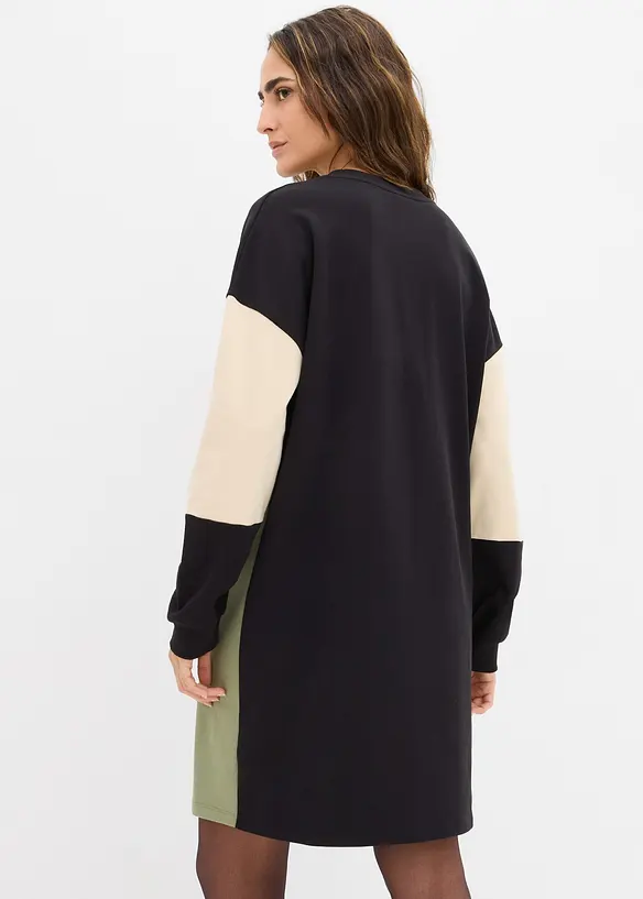 Sweatkleid aus reiner Baumwolle in grün von hinten (Totalaufnahme) - bonprix Sweatkleid aus reiner Baumwolle in grün von hinten (Totalaufnahme) - bonprix