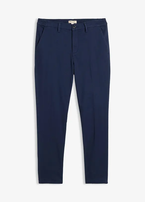 Regular Fit Chinohose mit Thermo-Flanellfutter, Tapered in blau von vorne - bonprix