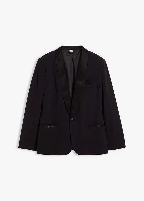 Smoking-Sakko mit Stretch-Anteil in Slim Fit in schwarz von vorne - bonprix