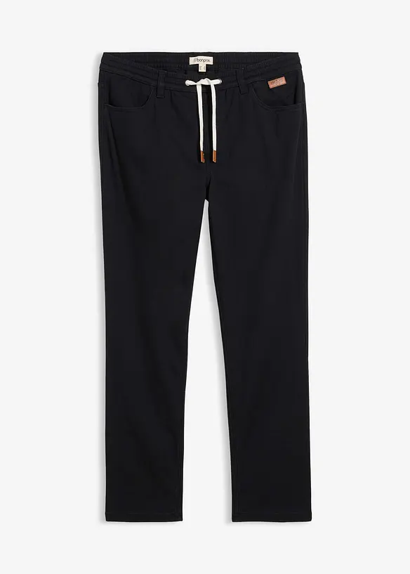 Regular Fit Stretch-Schlupfhose, Straight in schwarz von vorne - bonprix