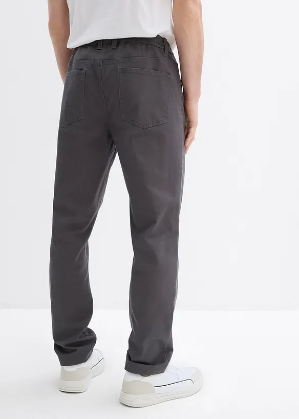 Regular Fit Stretch-Schlupfhose, Straight in grau von hinten - bonprix