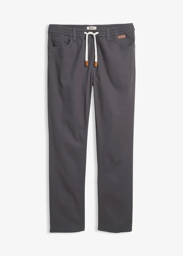 Regular Fit Stretch-Schlupfhose, Straight in grau von vorne - bonprix
