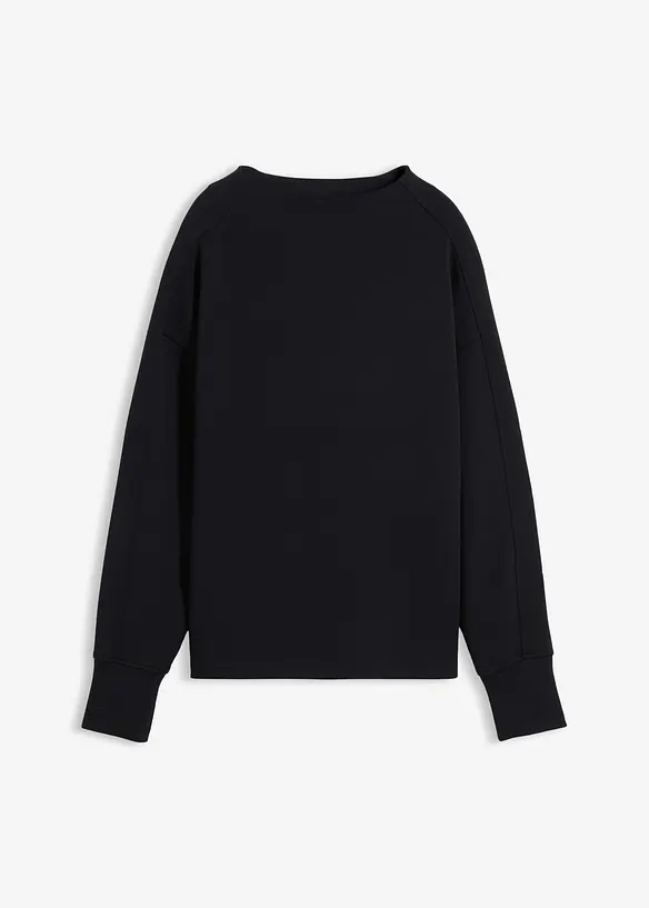 Oversize-Sweatshirt aus weichem Scuba in schwarz von vorne - bonprix Oversize-Sweatshirt aus weichem Scuba in schwarz von vorne - bonprix