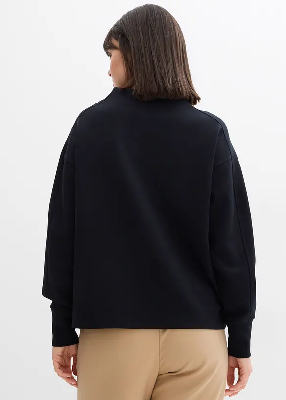 Oversize-Sweatshirt aus weichem Scuba in schwarz von hinten (im Anschnitt) - bonprix Oversize-Sweatshirt aus weichem Scuba in schwarz von hinten (im Anschnitt) - bonprix