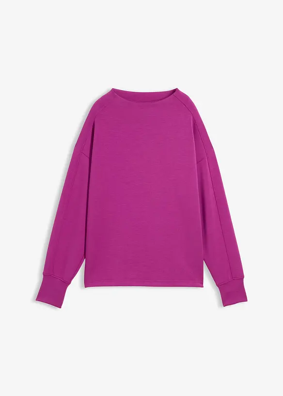 Oversize-Sweatshirt aus weichem Scuba in lila von vorne - bonprix Oversize-Sweatshirt aus weichem Scuba in lila von vorne - bonprix