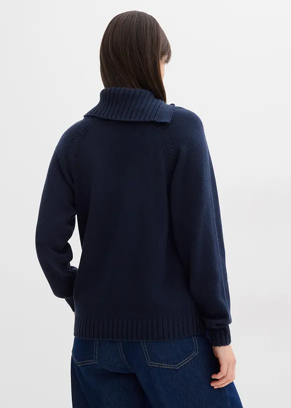 Asymmetrischer Pullover in blau von hinten (im Anschnitt) - bonprix Asymmetrischer Pullover in blau von hinten (im Anschnitt) - bonprix