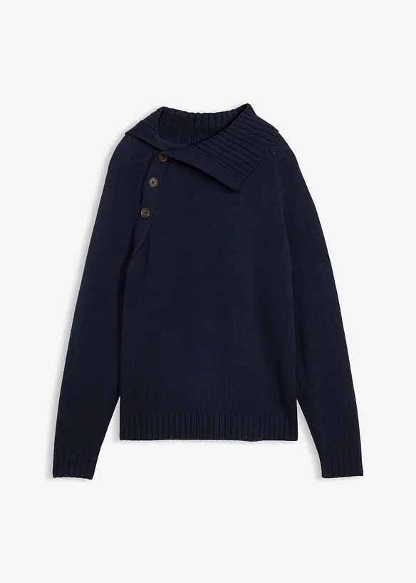 Asymmetrischer Pullover in blau von vorne - bonprix Asymmetrischer Pullover in blau von vorne - bonprix
