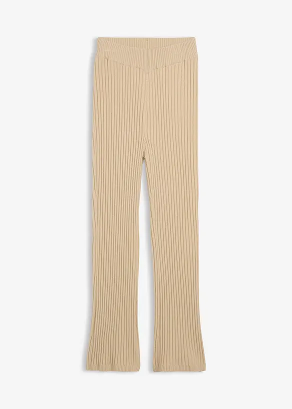 Strickhose aus softem Viskose-Mix in beige von vorne - bonprix Strickhose aus softem Viskose-Mix in beige von vorne - bonprix