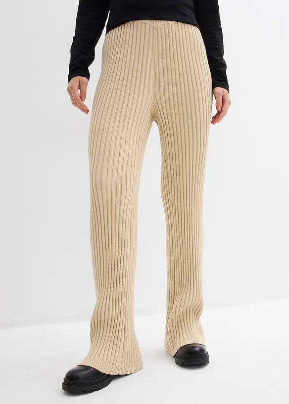 Strickhose aus softem Viskose-Mix in beige von vorne - bonprix Strickhose aus softem Viskose-Mix in beige von vorne - bonprix