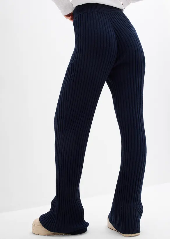 Strickhose aus softem Viskose-Mix in blau von hinten - bonprix Strickhose aus softem Viskose-Mix in blau von hinten - bonprix