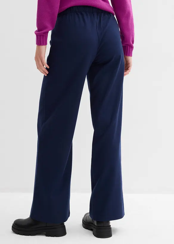Hose in Wolloptik aus Viskose-Mix in blau von hinten - bonprix