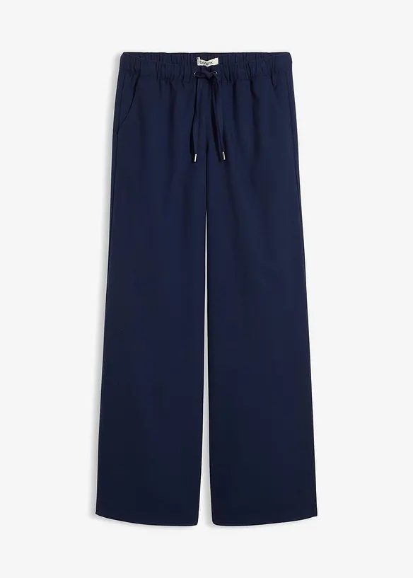 Hose in Wolloptik aus Viskose-Mix in blau von vorne - bonprix