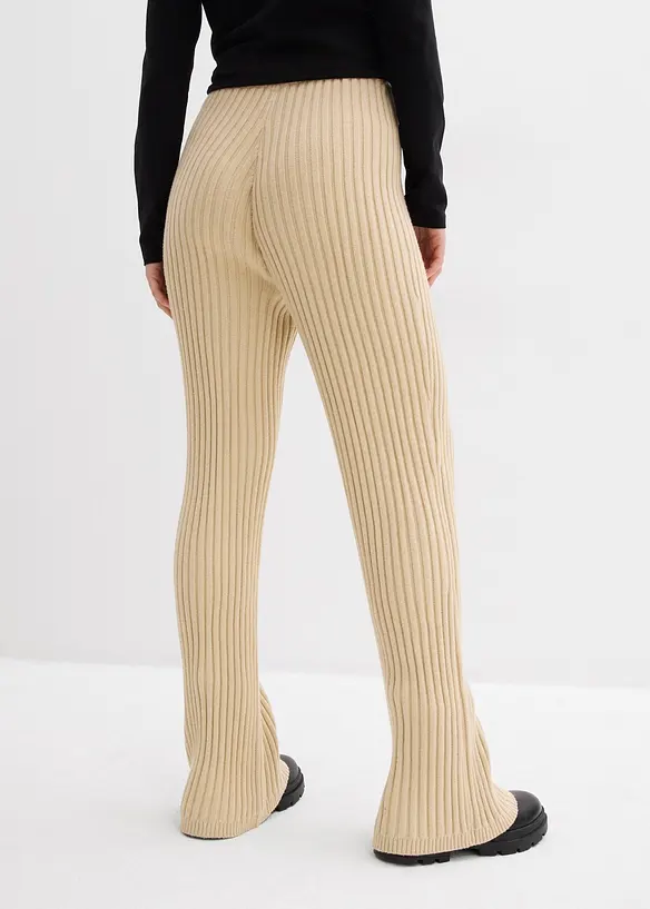 Strickhose aus softem Viskose-Mix in beige von hinten - bonprix Strickhose aus softem Viskose-Mix in beige von hinten - bonprix