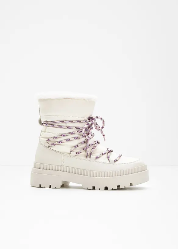 Gefütterte Schnürboots in weiß - bonprix
