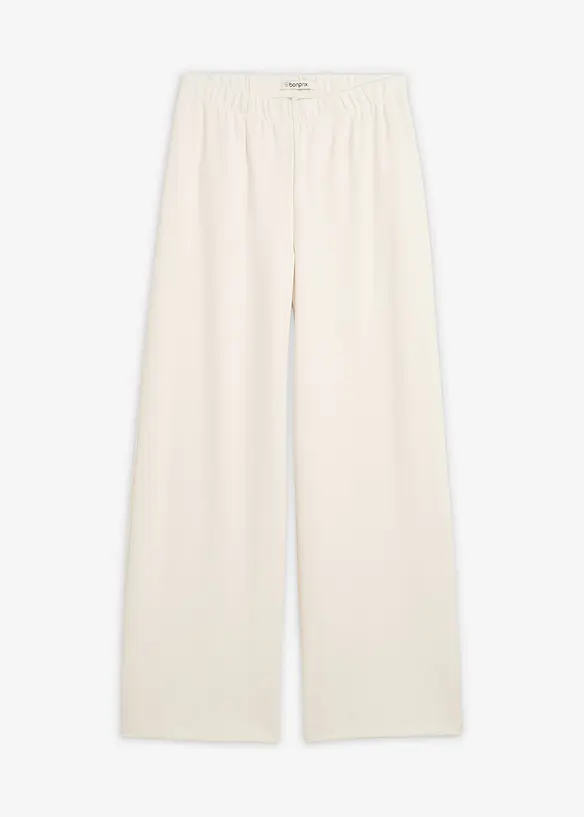 Marlenehose aus bequemen Punto di Roma in weiß von vorne - bonprix Marlenehose aus bequemen Punto di Roma in weiß von vorne - bonprix
