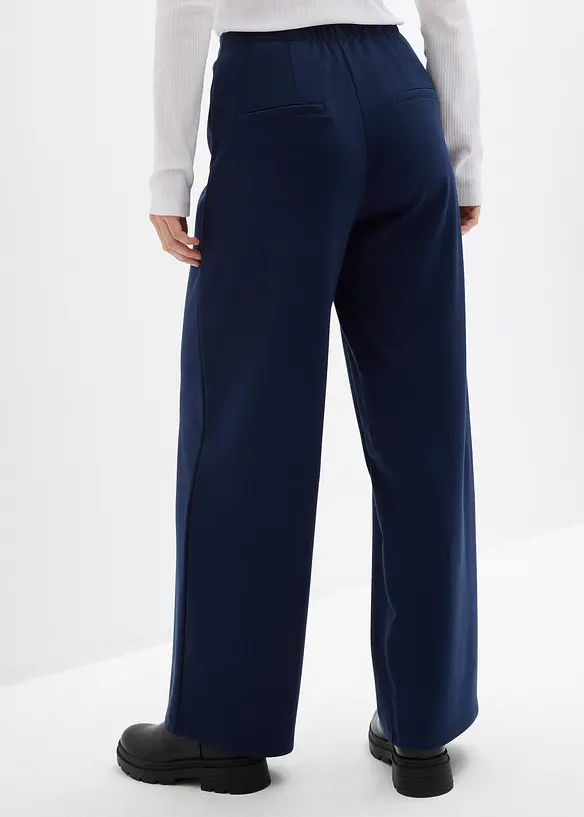 Marlenehose aus bequemen Punto di Roma in blau von hinten - bonprix Marlenehose aus bequemen Punto di Roma in blau von hinten - bonprix