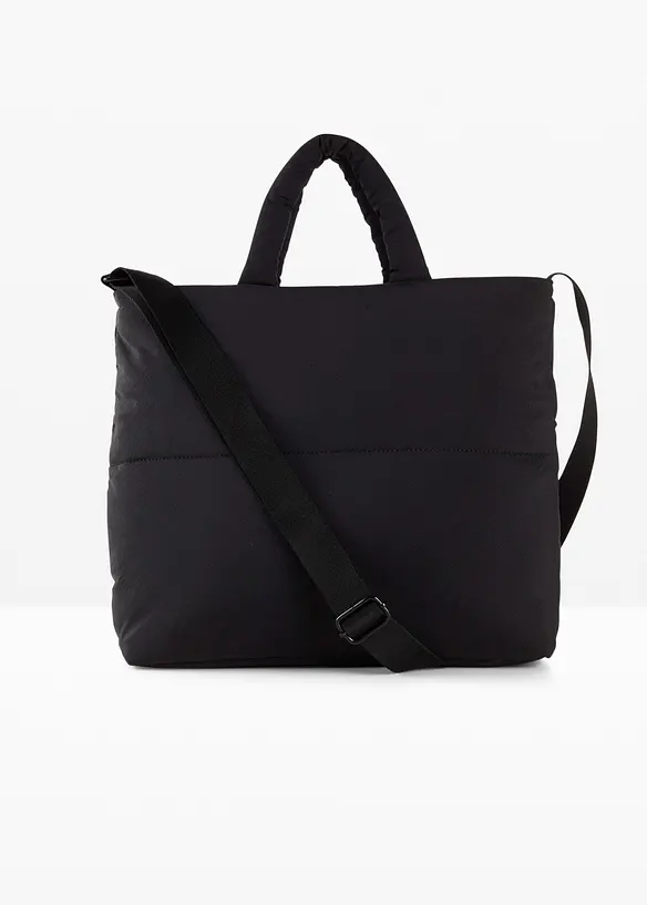 Shopper gesteppt in schwarz von vorne - bonprix