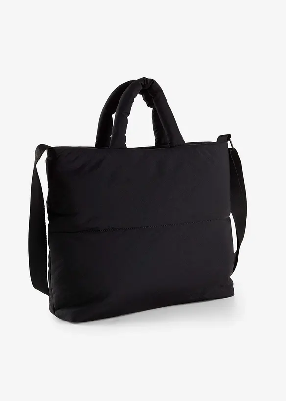Shopper gesteppt in schwarz von hinten - bonprix