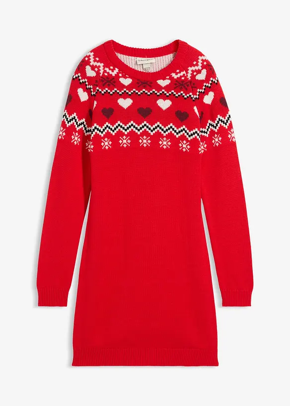 Strickkleid in rot von vorne - bonprix
