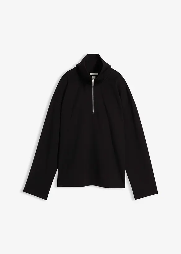 Troyer aus Viskose-Mix in schwarz von vorne - bonprix Troyer aus Viskose-Mix in schwarz von vorne - bonprix