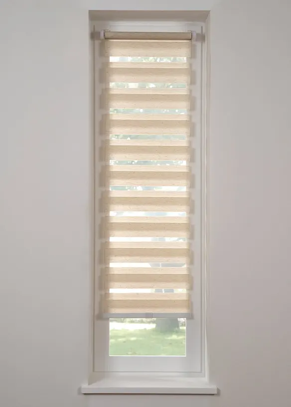 Schnurloses Doppelrollo in Leinen-Optik in beige (Ambiente) - bonprix