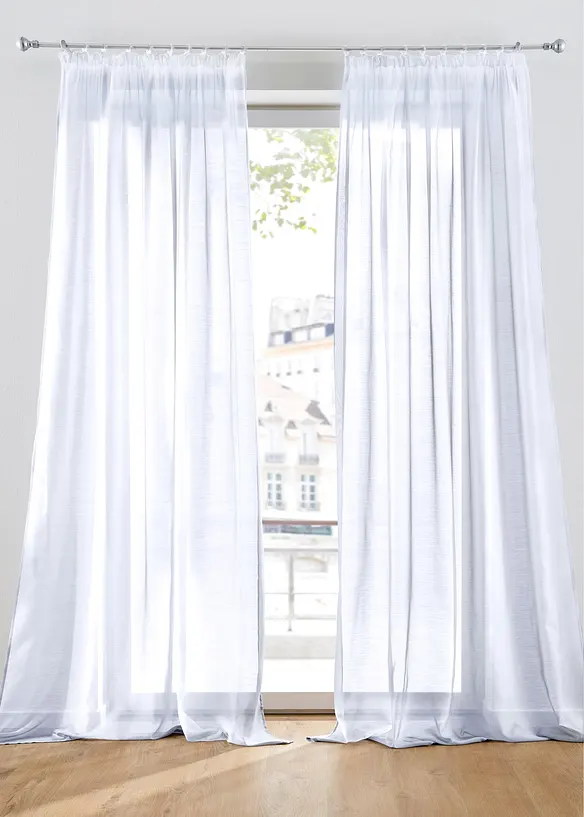 Gardine aus feiner Batist-Struktur (1er Pack) in weiß - bonprix