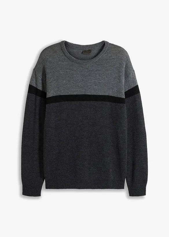 Pullover in Regular Fit in grau von vorne - bonprix