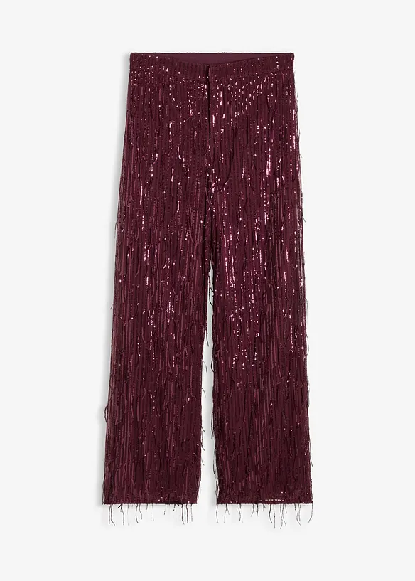 Paillettenhose  mit Fransen in rot von vorne - bonprix