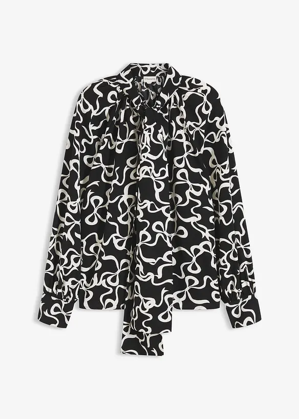 Schluppenbluse in schwarz von vorne - bonprix Schluppenbluse in schwarz von vorne - bonprix