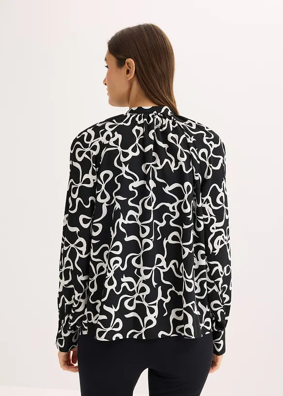 Schluppenbluse in schwarz von hinten (im Anschnitt) - bonprix Schluppenbluse in schwarz von hinten (im Anschnitt) - bonprix