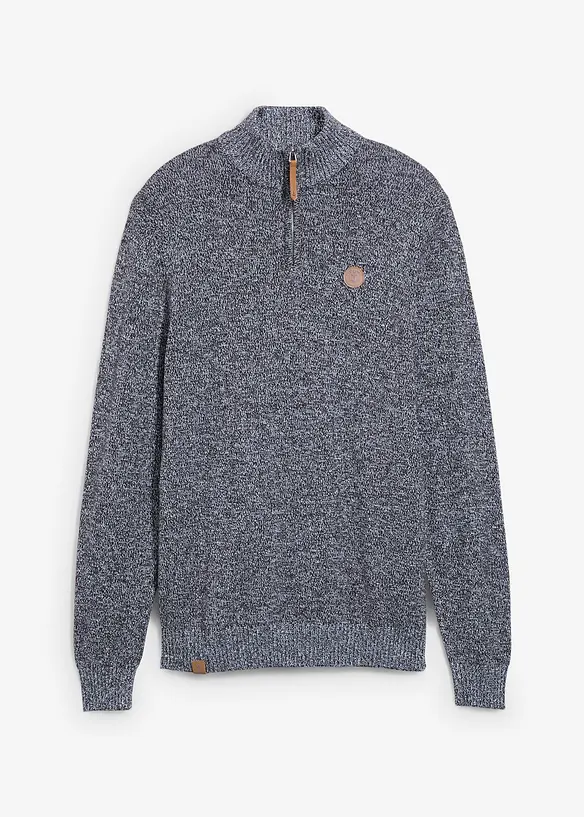Pullover in Regular Fit in blau von vorne - bonprix