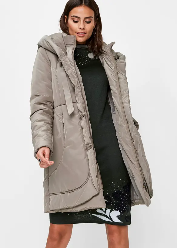 Kurzmantel in Loose Fit in braun von vorne (Totalaufnahme) - bonprix
