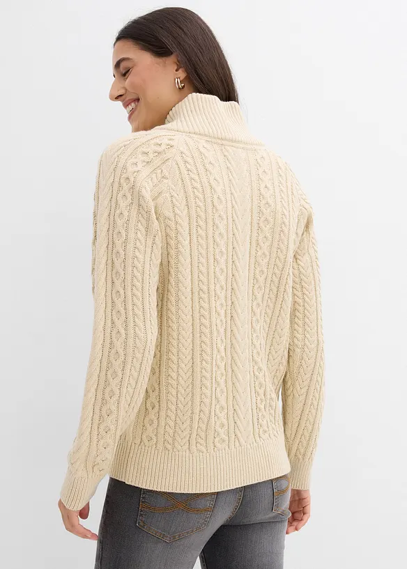 Pullover in beige von hinten (im Anschnitt) - bonprix Pullover in beige von hinten (im Anschnitt) - bonprix