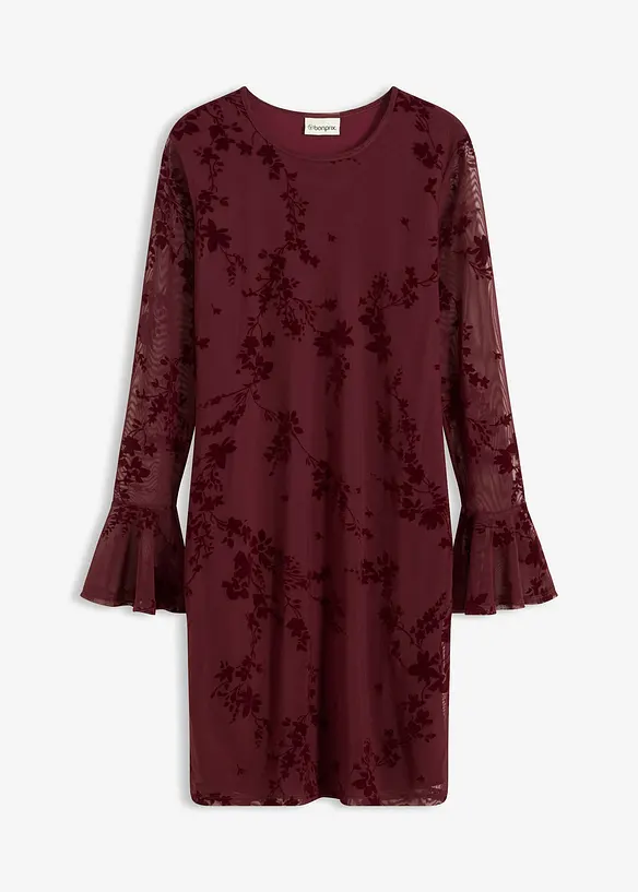 Figurbetontes Minikleid mit Mesh in rot von vorne - bonprix