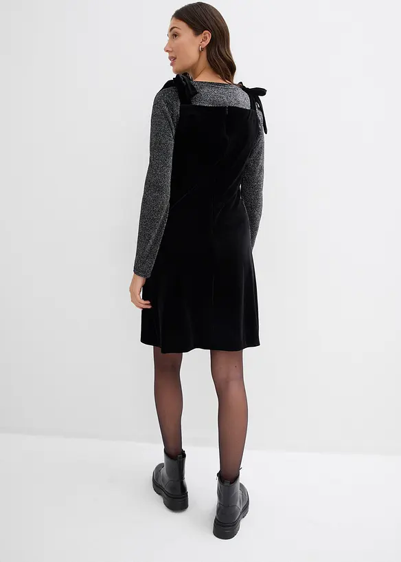 Minikleid aus softem Samt in schwarz von hinten (Totalaufnahme) - bonprix Minikleid aus softem Samt in schwarz von hinten (Totalaufnahme) - bonprix