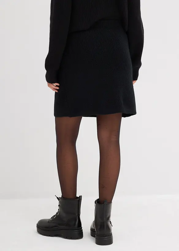 Kurzer Strickrock in schwarz von hinten - bonprix Kurzer Strickrock in schwarz von hinten - bonprix