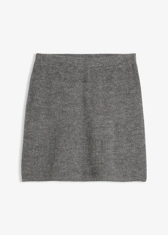 Kurzer Strickrock in grau von vorne - bonprix Kurzer Strickrock in grau von vorne - bonprix
