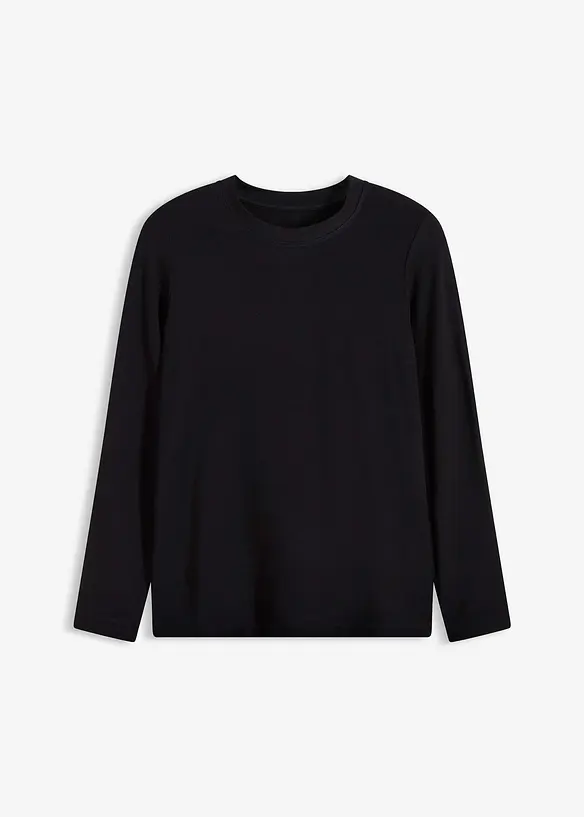 Leichtes Thermo Langarmshirt in schwarz von vorne - bonprix