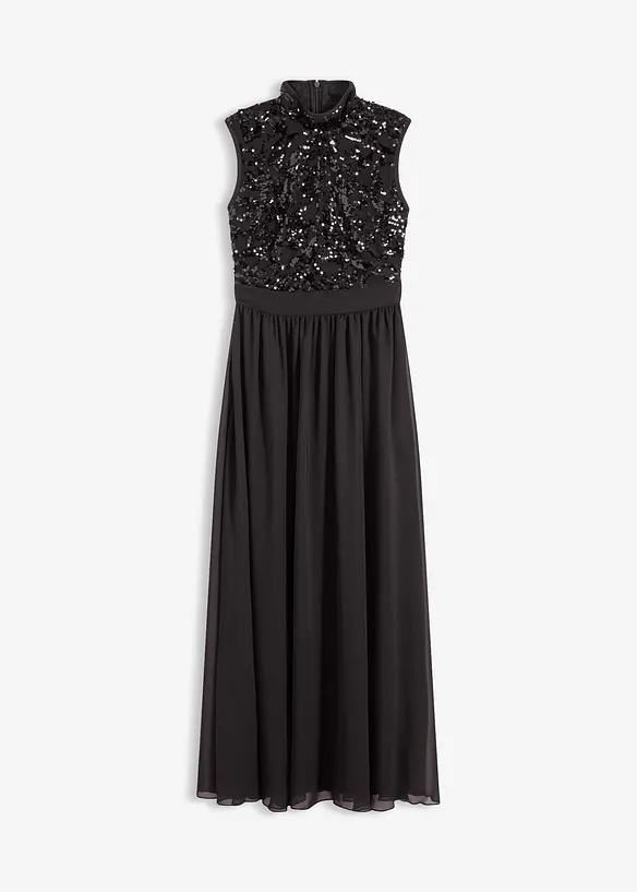 Maxikleid in schwarz von vorne - bonprix