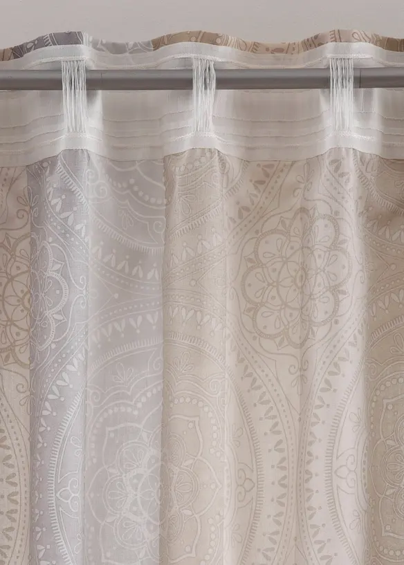 Blickdichter Vorhang mit Baumwolle, auch in extra lang (1er Pack) in beige - bonprix