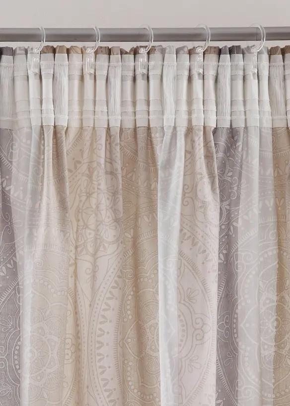 Blickdichter Vorhang mit Baumwolle, auch in extra lang (1er Pack) in beige - bonprix