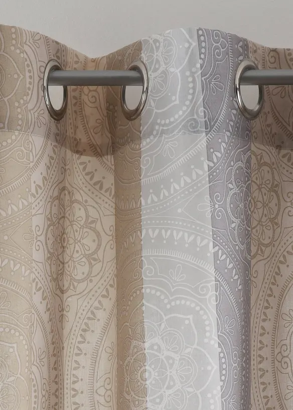 Blickdichter Vorhang mit Baumwolle, auch in extra lang (1er Pack) in beige - bonprix