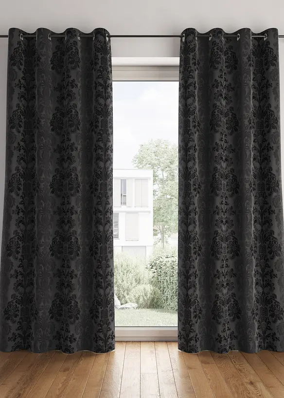 Abdunkelnder Vorhang aus gewebtem Jacquard, in vielen Größen (1er Pack) in schwarz - bonprix