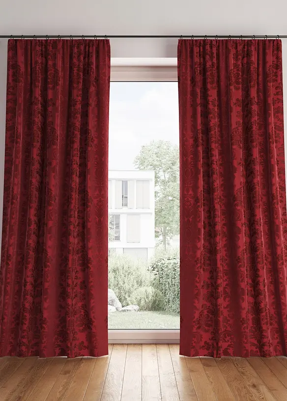 Abdunkelnder Vorhang aus gewebtem Jacquard, in vielen Größen (1er Pack) in rot - bonprix
