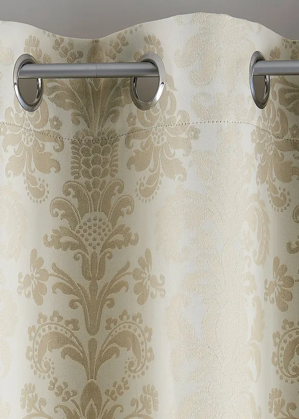 Blickdichter Vorhang aus gewebtem Jacquard, in vielen Größen (1er Pack) in beige - bonprix