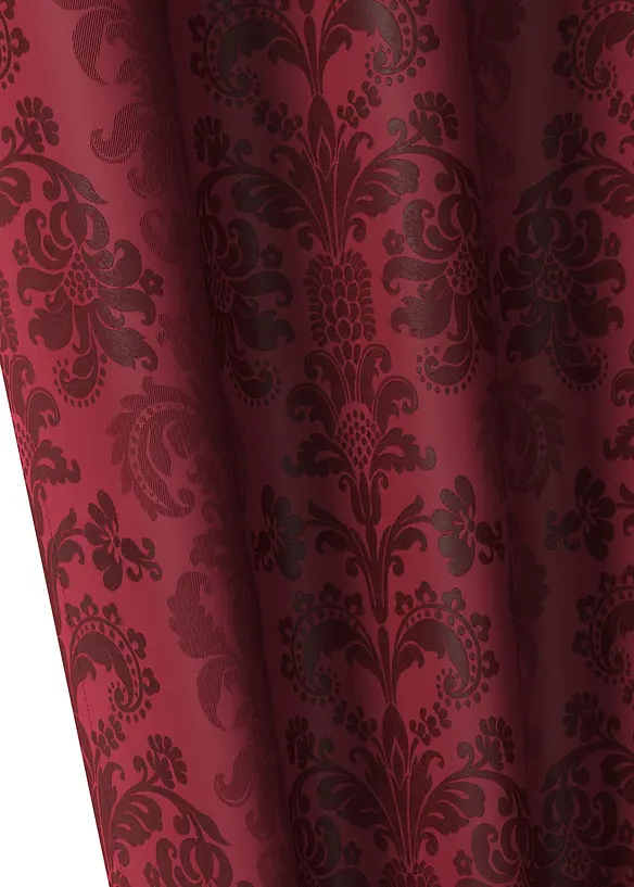 Abdunkelnder Vorhang aus gewebtem Jacquard, in vielen Größen (1er Pack) in rot (Detailaufnahme) - bonprix