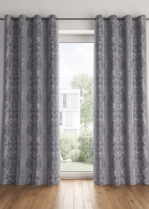 Abdunkelnder Vorhang aus gewebtem Jacquard, in vielen Größen (1er Pack) in grau - bonprix