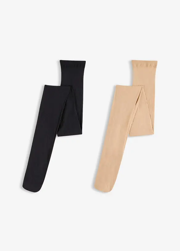 Strumpfhose 50 DEN (2er Pack) in beige von vorne - bonprix