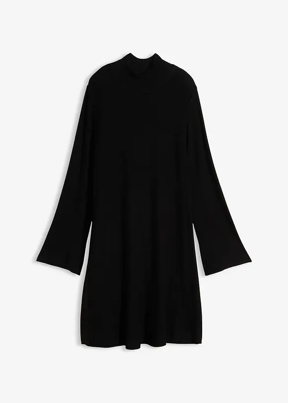 Strickkleid in A-Linie aus Viskose-Mix in schwarz von vorne - bonprix Strickkleid in A-Linie aus Viskose-Mix in schwarz von vorne - bonprix